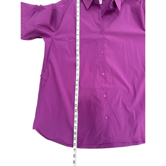 Athleta Oversized Poplin Performance Top Button-Up Shirt Purple Size M NEW $129 - Picture 7 of 9